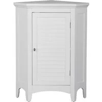 Teamson Home Hochschrank Eckschrank freistehend aus Holz weiß 81x64 cm
