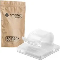 smartect Kabelzubehör smartect Kabelhalter selbstklebend 1,5x1,5 cm, (Set, 50-tlg., Kabelführung für Kabelmanagment am Schreibtisch)