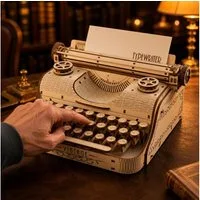 Eco Wood Art Modellbausatz Schreibmaschine Vintage Typewriter aus Holz, (453-tlg)