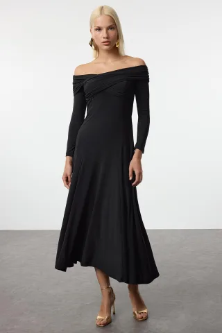 Gerade geschnittenes, ärmelloses, tailliertes Cocktailkleid für Damen in Midi-Länge