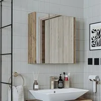 Roomart Badezimmerspiegelschrank Badezimmer Spiegelschrank, 2 Türen, Soft-Close, 2 Größen, wählbar (Badezimmer Spiegelschrank 80 cm und 60 cm breit Badmöbel Badschrank) Soft-Close-Türen, Einlegeböden, ohne LED, 2 Größen wählbar