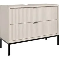 BASIC by Balculina Waschbeckenunterschrank Lucera BxHxT 80x60x32 cm (1-St) Breite 80cm, Unterflurauszug, Metallfüße