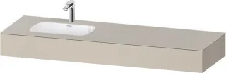 Duravit Qatego Einbauwaschtisch mit Konsole Taupe Supermatt 1600x550x170 mm - QA4693083830000 QA4693083830000