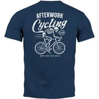 Neverless Print-Shirt Herren T-Shirt Backprint Fahrrad Bike Afterwork Cycling Skelett mit Print