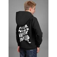KangaROOS Kapuzensweatshirt Spruch: NEVER GIVE UP Sweatshirt mit großem Rückendruck