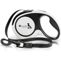 Bluzelle Rollleine, Nylon, Hundeleine mit reflektierendem Gurt und sicherem Einhand-Bremssystem