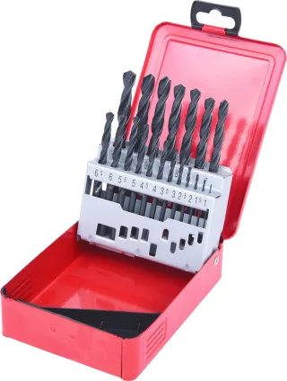 KS Tools HSS-R Spiralbohrer-Satz, Stahlblechkassette, 19-tlg, 1-10mm - 330.1610