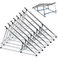 Rhein Beleuchtung Solarmodul 118 cm Verstärkte Solarpanel Halterung & Balkonkraftwerk Halterung, 0 W, Eloxiertes Aluminium & Edelstahl, (Set, 4-St., Solarmodul Halterung für Balkon, Wohnmobil - Ohne Bohren), Neigungswinkel 0-90° verstellbar - Robust,