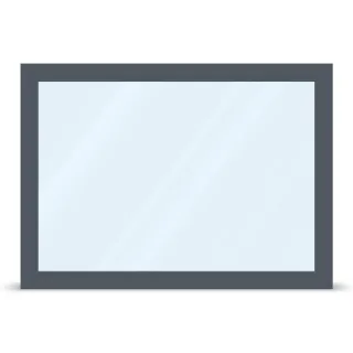 Panoramafenster, Kunststofffenster aluplast Ideal 4000, Anthrazit ähnlich RAL 7016, 2300 x 1400 mm, festverglast, individuell konfigurieren