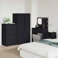 vidaXL Stauraumschrank Stauraumschränke 2 pcs Schwarz 60 x 48 x 105 cm Holzwerkstoff