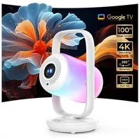 ETOE Starfish 2 LCD-Beamer (3000:1, 1920×1080 px, 1080p Full HD, 4K-Dekodierung, 500 ANSI-Lumen, Google TV mit Netflix)