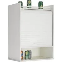SIMMOB Rollladenschrank LUCKY540BLB Küchenschrank Oberschrank Hängeschrank mit Rollladentür Weiß