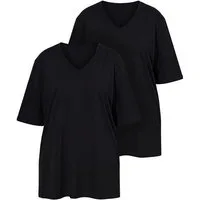 Ulla Popken T-Shirt T-Shirt 2er-Pack V-Ausschnitt Halbarm