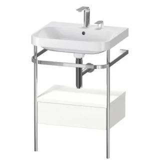 Duravit Happy D.2 Plus c-shaped Set mit Metallkonsole und Schubkasten Weiß Supermatt 575x490x850 mm  HP4840E8484