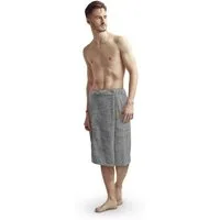 Bestlivings Saunatuch Herren 60x145cm, Sauna Kilt "Flauschig" Saunahandtuch mit Gummizug und Knopfverschluss