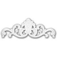 Profhome Wanddekoobjekt 160022 Zierelement dekoratives Element Stuckdekor aus Polyurethan (Zierelement, 1 St., Stuckdekor, Schmuckelement, Verzierung, Dekor Ornament), weiß, vorgrundiert, Stil: Rokoko / Barock