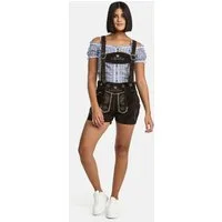 Steigenhöfer Manufaktur Trachtenlederhose Lederhose Damen Shorts Hotpants - 100% Rindsleder - Kurze Hose (Inklusive verstellbaren Trägern) Traditionelles Design - Mit Gürtelschlaufe - Dirndl Alternative
