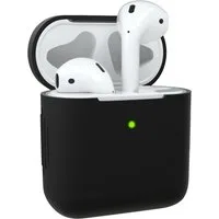 EAZY CASE Kopfhörer-Schutzhülle Silikon Hülle kompatibel mit Apple AirPods 1 & 2, Schutzhülle Stoßfest Hülle für Airpods Box Silikonhülle Cover Schwarz