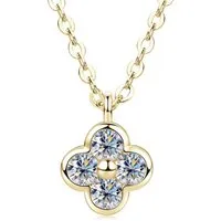 ROUGEMONT Kette mit Anhänger Funkelnde Moissanit Damen Halskette Kleeblatt Design 45cm, Hypoallergen