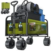 KESSER Bollerwagen, Bollerwagen faltbar Breite Reifen Handwagen Transportkarre