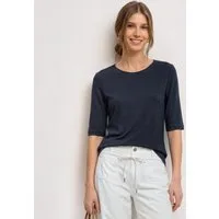 STREET ONE Kurzarmshirt Sommershirt mit Rundhals - Unifarbe
