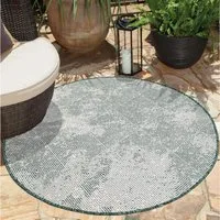 Carpet City Outdoorteppich DUO RUG 5845, rund, Höhe: 5 mm, Wendeteppich Wetterfest In- & Outdoor, Balkon, Terrasse, Wohnzimmer