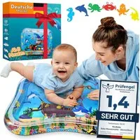 NouBaby Spielmatte Wassermatte Baby BPA Frei Groß I Babymatte und Spielzeug ab 3 Monate