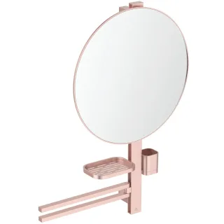 Ideal Standard Beauty Bar Accessoires-Kombi. Alu+ L800 mit Spiegel d:500mm Rose, BD587RO BD587RO