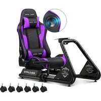 GTPLAYER Simulator Cockpit, sim racing cockpit racing wheel stand Controller (mit Bluetooth-Lautsprecher und Pedalablage)