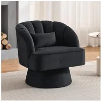 GarveeMore Sessel Sessel mit 360 Grad drehbare Kuscheltonnen-Akzentsofasessel, Samtbezug,Armlehnensessel,Polstersessel,Akzentstul