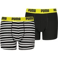 PUMA Boxershorts PUMA BOYS EVERYDAY STRIPED BOXERS (2er Pack) ohne Eingriff, mit elastischem Logobund