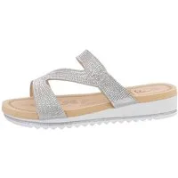 Ital-Design Damen Mules Freizeit Pantolette (86017007) Keilabsatz/Wedge Keilsandaletten in Silber