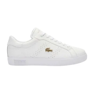 Lacoste - "Powercourt 2.0" Sneaker für Damen, Leder (Weiß/Gold)