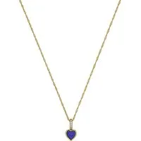 Amor Kette mit Anhänger Schmuck Geschenk, Herz, mit Zirkonia (synth), Lapislazuli