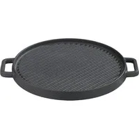 GSW Grillplatte Black Iron BBQ (1-St), Gusseisen Grillplatte zur Anwendung auf dem Grill, Feuer oder Backofen