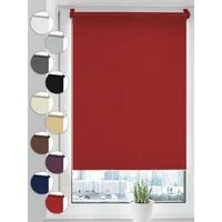 Verdunklungsrollo Seitenzugrollo, Sonello, verdunkelnd, einfach Montage ohne Bohren, freihängend, Klemmfix, 30cm x 100cm Rot Verdunkelungsrollo, Rollos für Fenster, Sonnenschutz