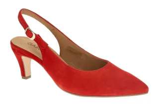 Gabor 81.590 Rot Fire Sling Pumps Echtleder Trichterabsatz 5,5cm