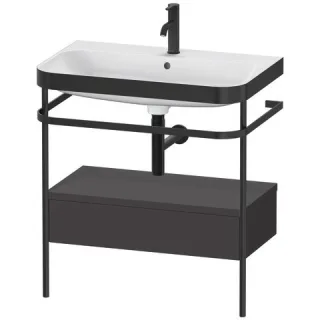 Duravit Happy D.2 Plus c-bonded Set mit Metallkonsole und Schubkasten Graphit Supermatt 775x490x850  HP4742O8080