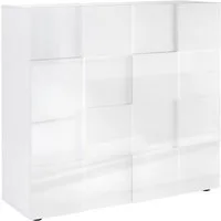 Home affaire Highboard Dama Höhe 111 cm, Breite 121 cm, Kommode 2 Türen, Hochkommode, Front in 3D-Optik, viel Stauraum, verschiedene Farben