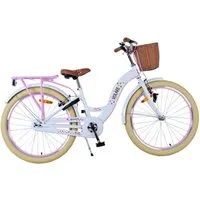 Volare Kinderfahrrad Volare Blossom Kinderfahrrad für Mädchen - 24 Zoll in Weiß, Geschlossener Kettenschutz, höhenverstellbarer Lenker
