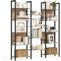VASAGLE Bücherregal, mit 14 Ablagen, Regal mit Metallrahmen, für Wohnzimmer, Büro