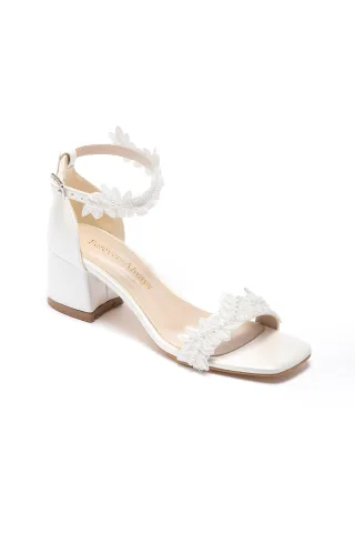 Elodie Bridal Lace Block Absatz Sandale