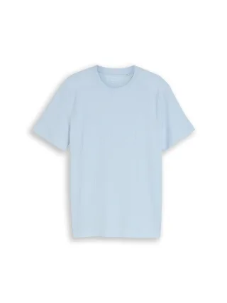 Denim Tom Tailor - T-Shirt mit Waffelstruktur light metal blue - Gr. - XXL