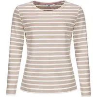 modAS Langarmshirt Damen Bretonisches Streifenshirt 25904 Langarm - Sweatshirt gestreift Shirt gestreift aus Baumwolle, Rundhalsausschnitt, femininer Schnitt