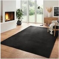 Carpettex Veloursteppich Unicolor - Einfarbig, Läufer, Höhe: 7 mm, Kurzflor Rund Teppich Anti-Rutsch Rückseite Waschbar Flauschiger