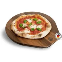 BURNHARD® Pizzaschneidebrett Pizzabrett Akazienholz, (1-St)