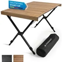 Nordmut Campingtisch Outdoor Tisch klappbar 110x70 cm höhenverstellbar Aluminium (kratzfeste Tischplatte für Camping Garten Balkon & Festival), wetterfester Klapptisch mit Tragetasche bis 50 kg belastbar
