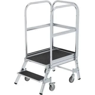 Munk Podesttreppe eins. begehbar mit Federrollen Korundbeschichtung R13 - 054102