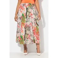 Ulla Popken Midirock Rock floraler Druck A-Linie Komfortbund Taschen