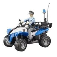 Polizei-Quad mit Polizist und Ausstattung, Modellfahrzeug blau/weiß